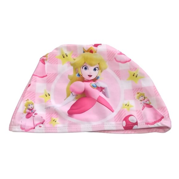 Princess Peach Girls One-Piece Ruffle Swimsuit Matching Swim Cap Size 100 (3T) - Picture 4 of 6